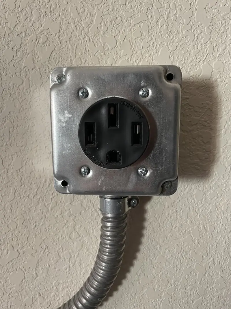 NEMA 14-50 outlet installed for Smart Home Electrical in Garrett
